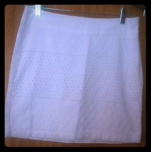 White Eyelet Lace Mini-skirt